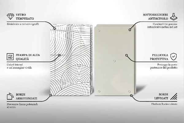 Placă sticla protectie aragaz Abstracția liniilor negre