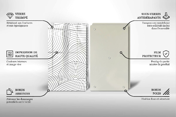 Placă sticla protectie aragaz Abstracția liniilor negre