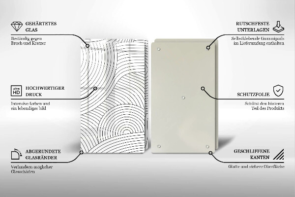 Placă sticla protectie aragaz Abstracția liniilor negre