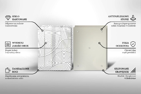 Placă sticla protectie aragaz Abstracția liniilor negre