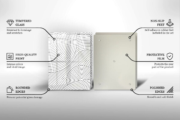 Placă sticla protectie aragaz Abstracția liniilor negre