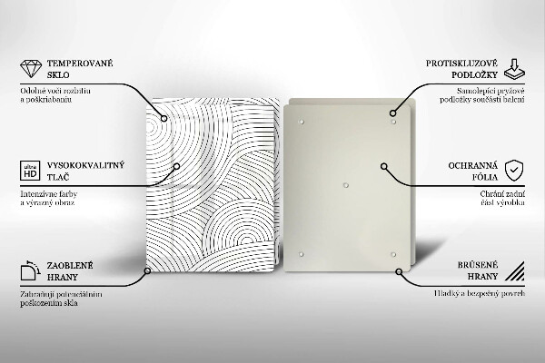 Placă sticla protectie aragaz Abstracția liniilor negre