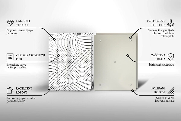 Placă sticla protectie aragaz Abstracția liniilor negre