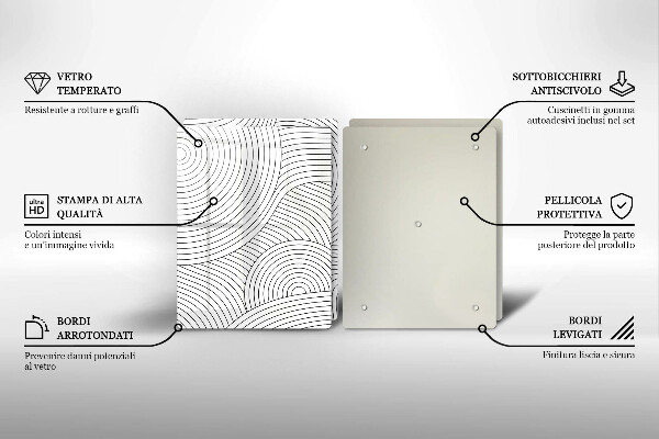Placă sticla protectie aragaz Abstracția liniilor negre