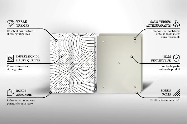 Placă sticla protectie aragaz Abstracția liniilor negre