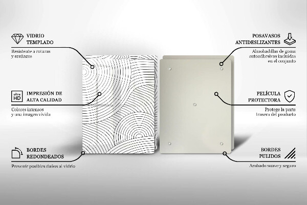 Placă sticla protectie aragaz Abstracția liniilor negre