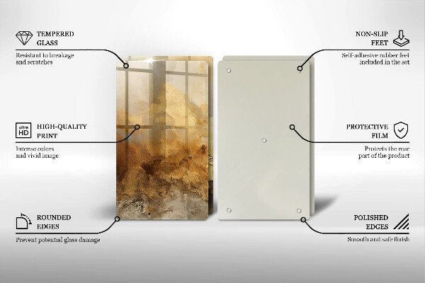 Placă sticla protectie aragaz Textura bogata