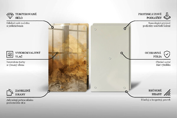 Placă sticla protectie aragaz Textura bogata