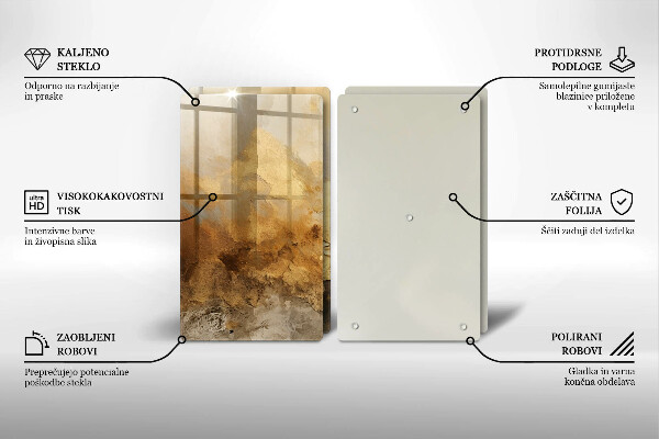 Placă sticla protectie aragaz Textura bogata