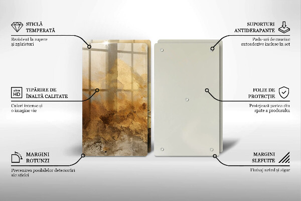 Placă sticla protectie aragaz Textura bogata