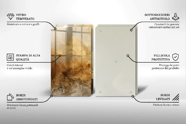 Placă sticla protectie aragaz Textura bogata