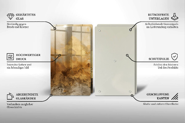 Placă sticla protectie aragaz Textura bogata