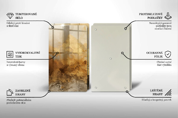 Placă sticla protectie aragaz Textura bogata