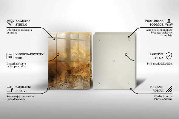 Placă sticla protectie aragaz Textura bogata