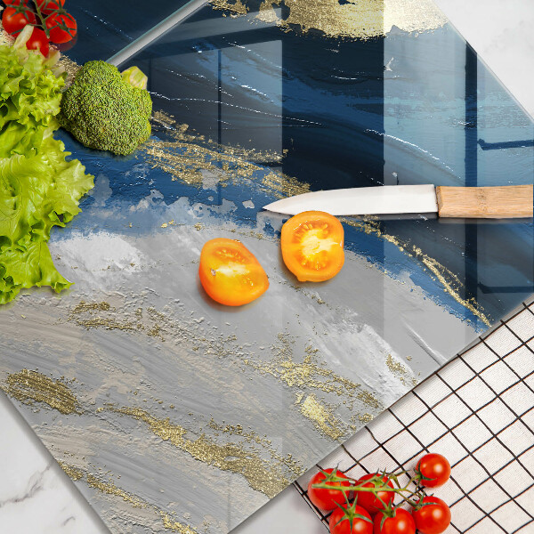 Placă sticla protectie aragaz Textura cu aur