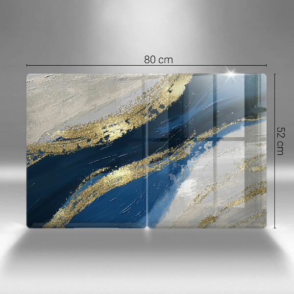 Placă sticla protectie aragaz Textura cu aur