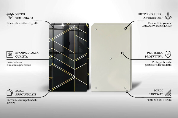 Placă sticla protectie aragaz Triunghiuri abstracte