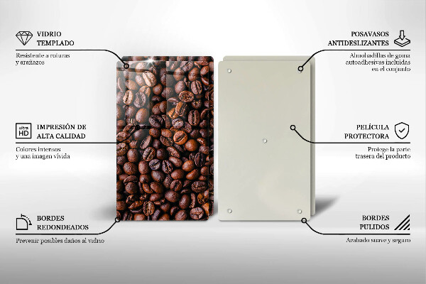 Placă sticla protectie aragaz Boabe de cafea
