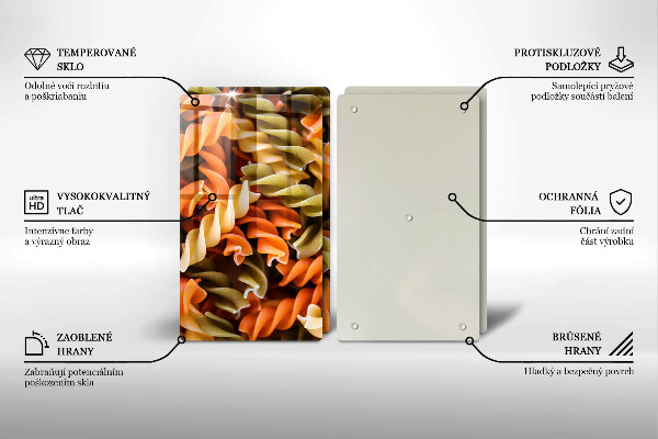 Placă sticla protectie aragaz Paste fusilli