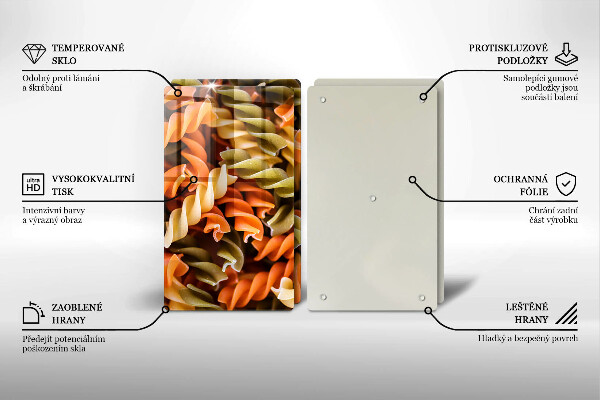 Placă sticla protectie aragaz Paste fusilli