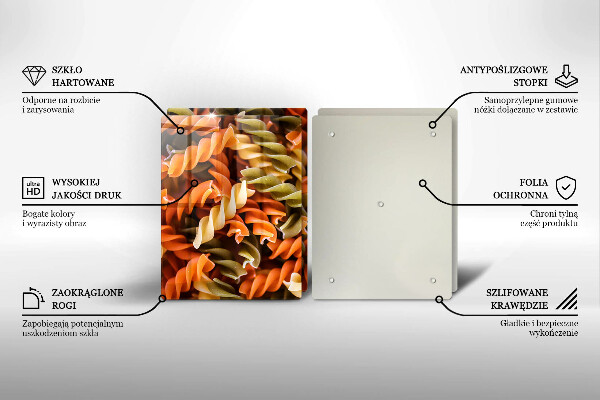 Placă sticla protectie aragaz Paste fusilli