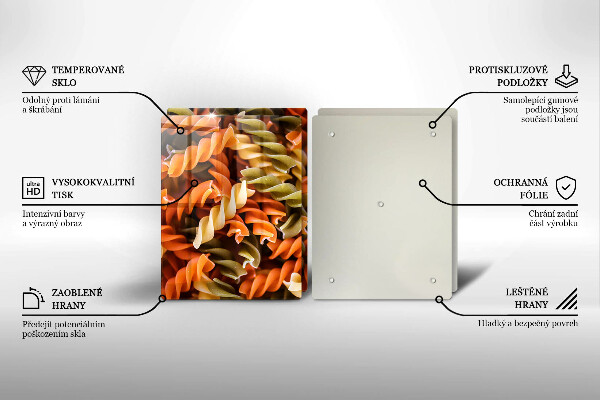 Placă sticla protectie aragaz Paste fusilli