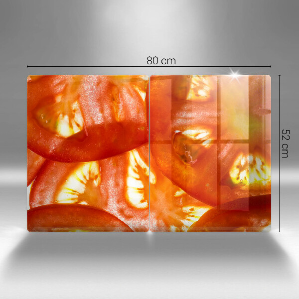 Placă sticla protectie aragaz O felie de roșie roșie
