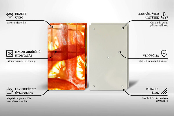 Placă sticla protectie aragaz O felie de roșie roșie