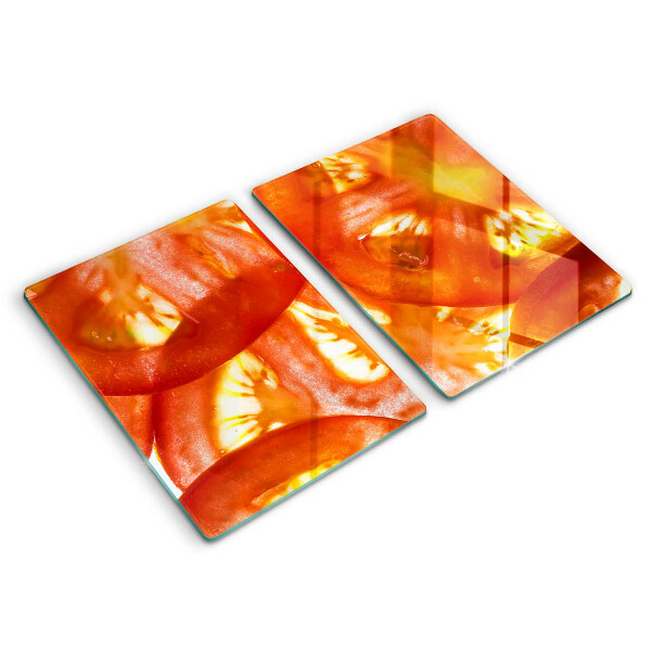 Placă sticla protectie aragaz O felie de roșie roșie