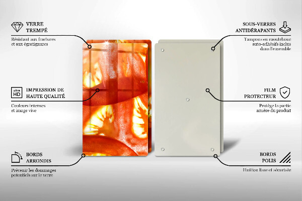 Placă sticla protectie aragaz O felie de roșie roșie