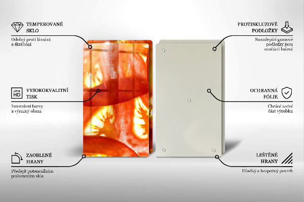 Placă sticla protectie aragaz O felie de roșie roșie