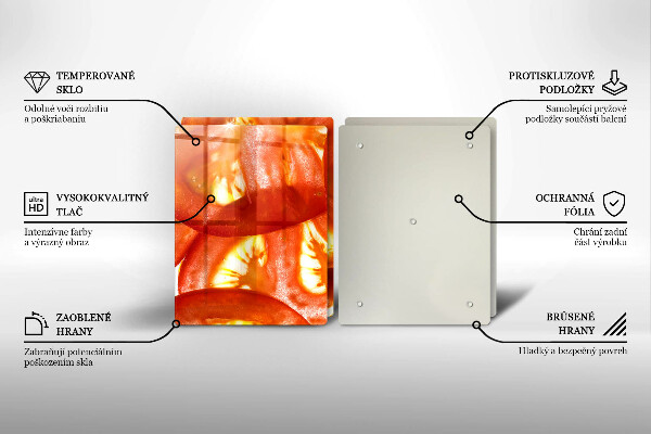 Placă sticla protectie aragaz O felie de roșie roșie