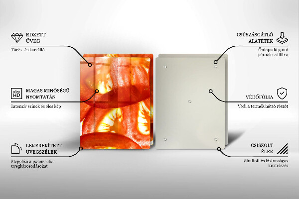 Placă sticla protectie aragaz O felie de roșie roșie