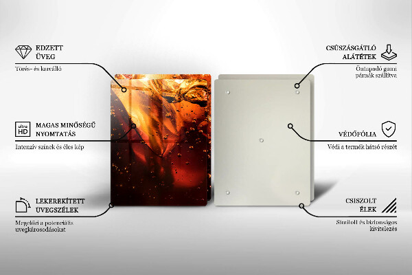 Placă sticla protectie aragaz Băutură de cola cu gheață