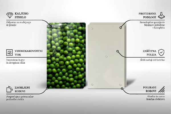 Placă sticla protectie aragaz Fasole verde