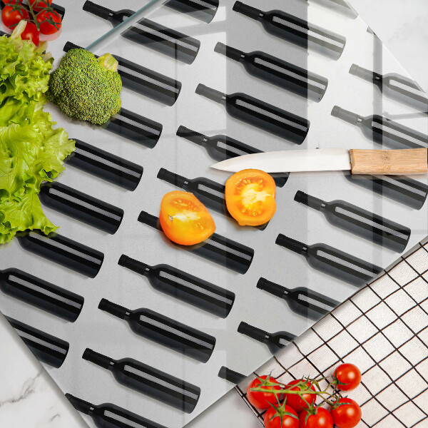 Placă sticla protectie aragaz Sticle de vin negru