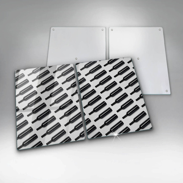 Placă sticla protectie aragaz Sticle de vin negru