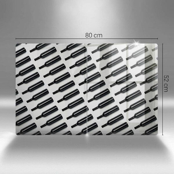 Placă sticla protectie aragaz Sticle de vin negru