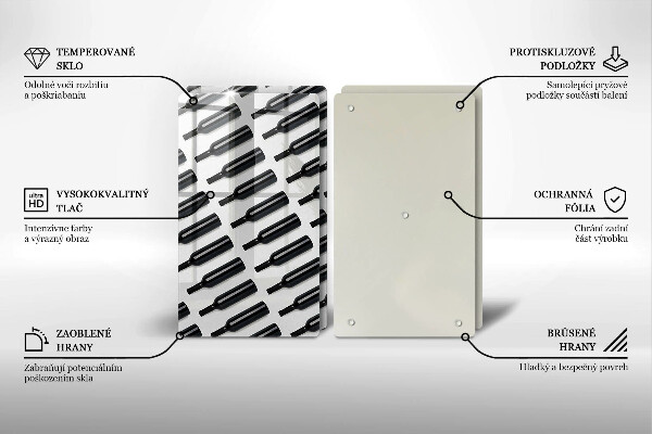 Placă sticla protectie aragaz Sticle de vin negru