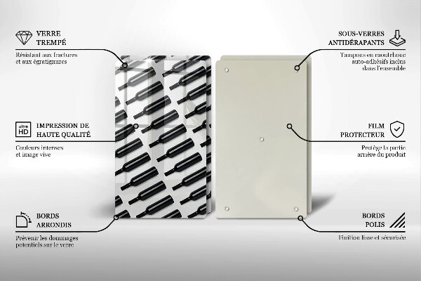 Placă sticla protectie aragaz Sticle de vin negru