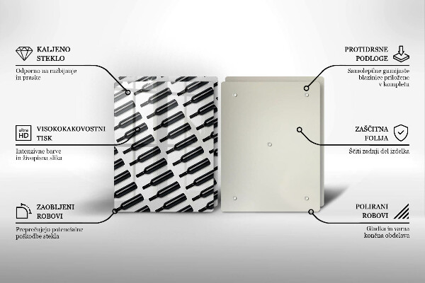 Placă sticla protectie aragaz Sticle de vin negru