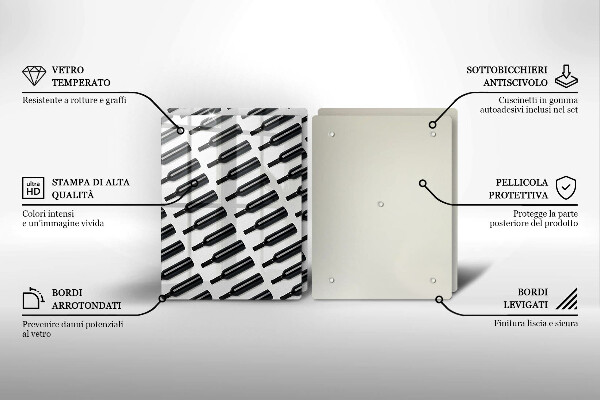 Placă sticla protectie aragaz Sticle de vin negru