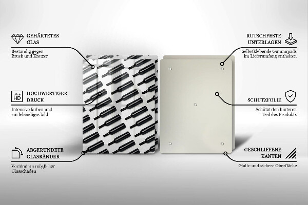 Placă sticla protectie aragaz Sticle de vin negru