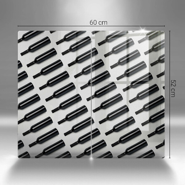 Placă sticla protectie aragaz Sticle de vin negru