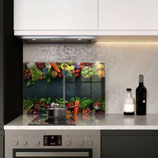 Placă sticla protectie aragaz Legume proaspete