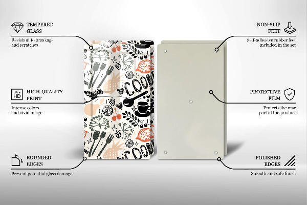 Placa din sticla protectie perete bucatarie Motiv de bucătărie din desene animate