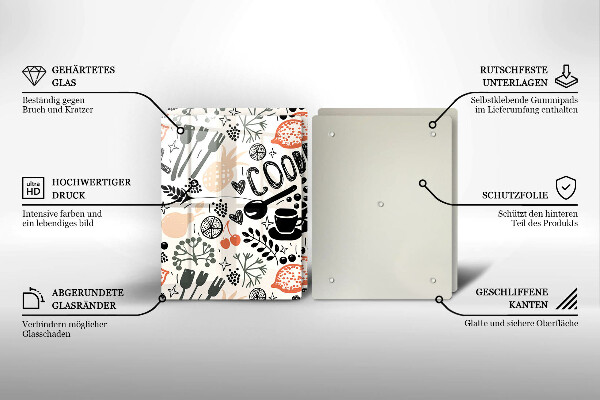 Placa din sticla protectie perete bucatarie Motiv de bucătărie din desene animate