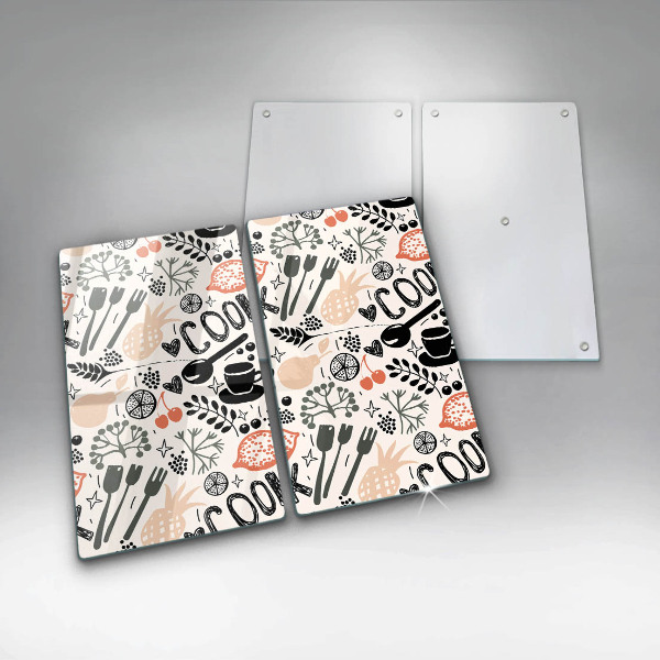 Placa din sticla protectie perete bucatarie Motiv de bucătărie din desene animate