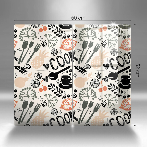 Placa din sticla protectie perete bucatarie Motiv de bucătărie din desene animate