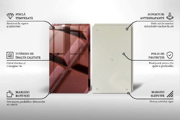 Placa din sticla protectie perete bucatarie Cuburi de ciocolata